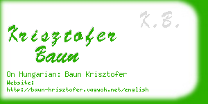 krisztofer baun business card